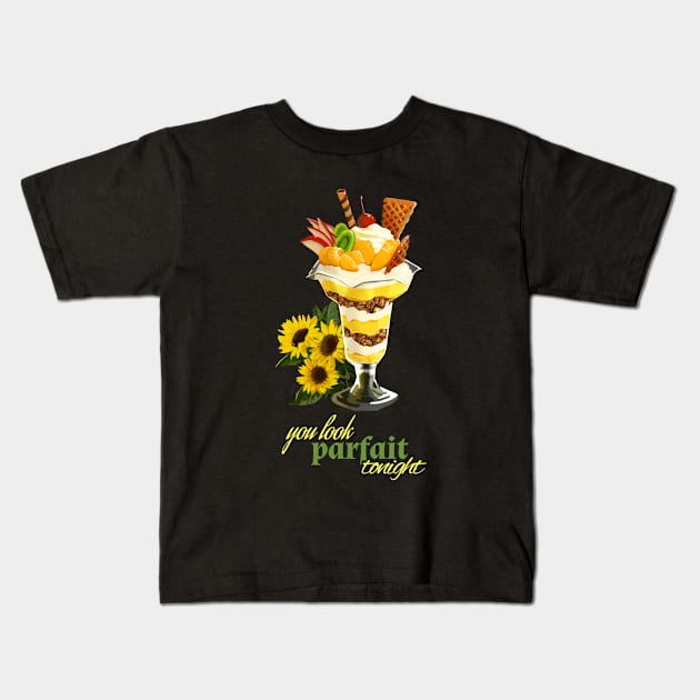 Lovely Yellow Parfait Kids T-Shirt by Mamory-food